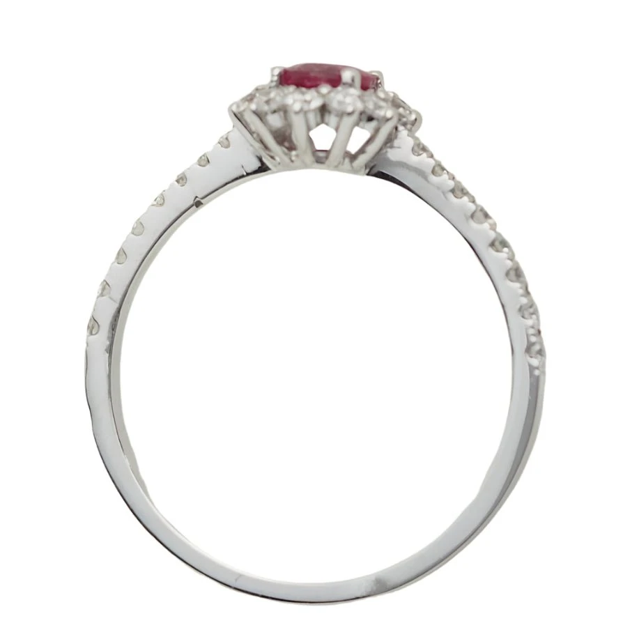 Bague En Or Blanc, Rubis Et Diamants 6 Bague En Or Blanc, Rubis Et Diamants – Image 6