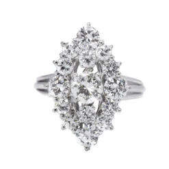 Bague Marquise En Or Et Diamants