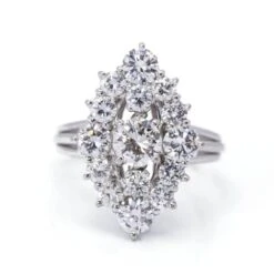 Bague Marquise En Or Et Diamants -Castafiore Boutique bague en or et diamants 779026