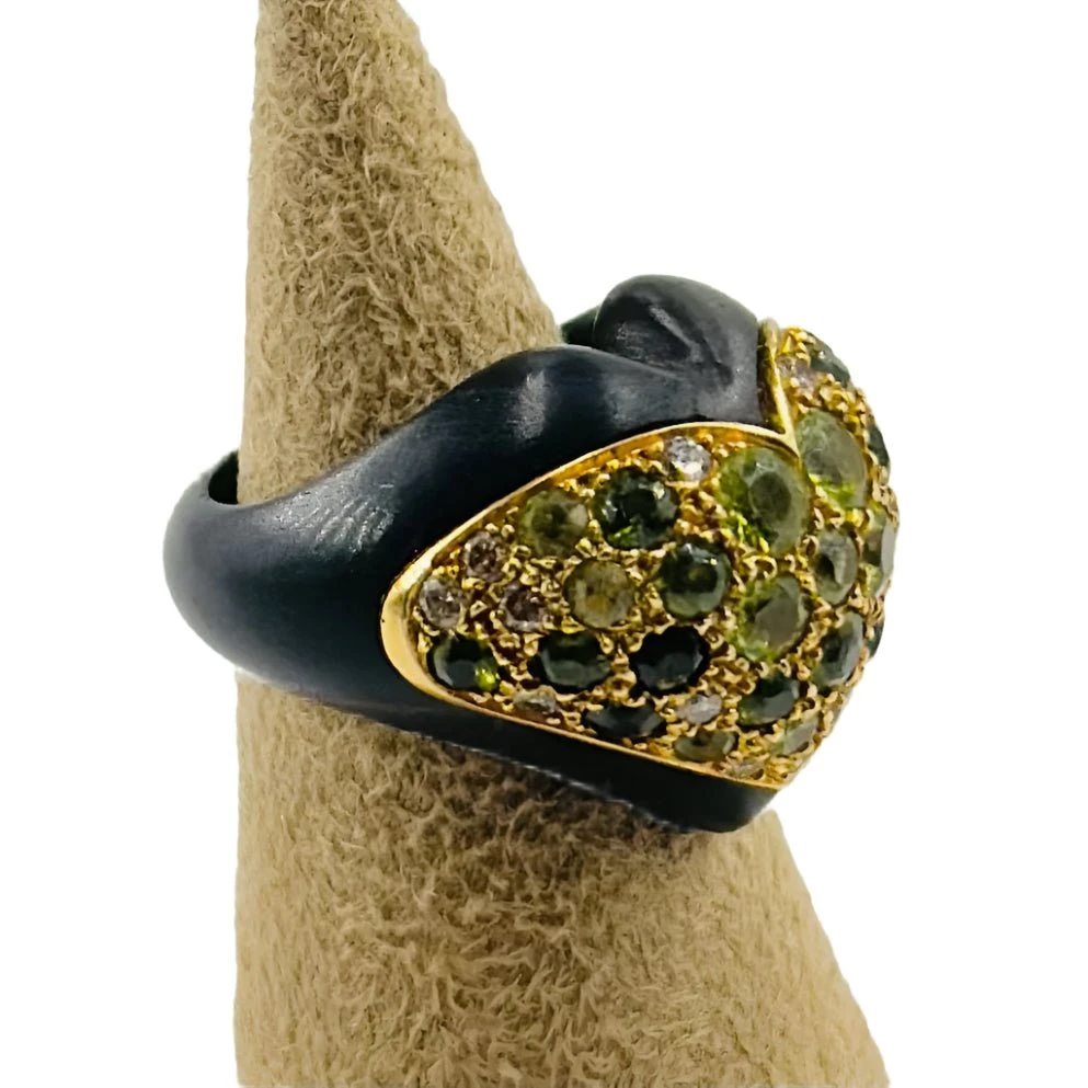 Bague Cœur En Or Jaune, Bois D'amourette Et Diamants 3 Bague Cœur En Or Jaune, Bois D'amourette Et Diamants – Image 3
