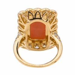 Bague En Or Jaune, Corail Et Diamants 11 Bague En Or Jaune, Corail Et Diamants -Castafiore Boutique bague en or jaune corail et diamants 898884