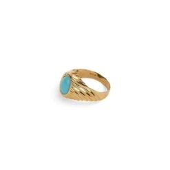 Bague En Or Jaune Et Cabochon De Turquoise 10 Bague En Or Jaune Et Cabochon De Turquoise -Castafiore Boutique bague en or jaune et cabochon de turquoise 230130