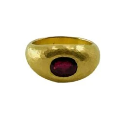 Bague En Or Jaune Et Rubis