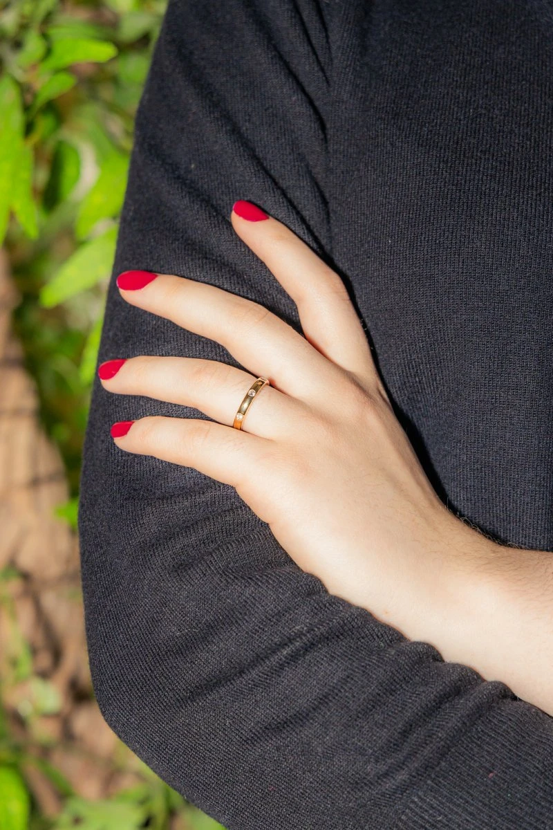 Bague En Or Jaune Pavée De Diamants 2 Bague En Or Jaune Pavée De Diamants – Image 2