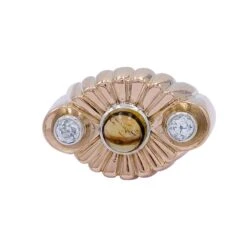 Miller Bague En Or Rose, Citrine Et Diamants
