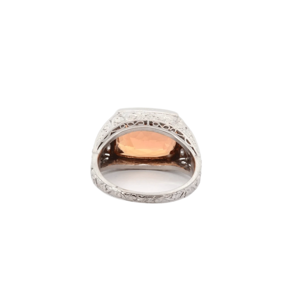 Bague En Platine, Topaze Et Diamants 4 Bague En Platine, Topaze Et Diamants – Image 4