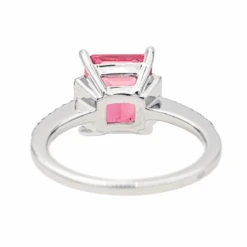 Bague Entourage En Or Blanc, Tourmaline Et Diamants -Castafiore Boutique bague entourage en or blanc tourmaline et diamants 2757085
