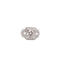 Bague Entourage En Platine Et Diamant