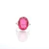 Bague Entourage En Platine, Tourmaline Et Diamants