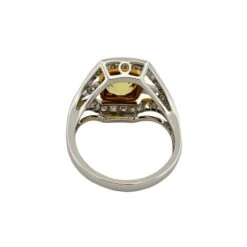 Bague En Or Blanc, Saphir Jaune, Et Diamant -Castafiore Boutique bague entourage en saphir jaune diamant et or blanc 680702