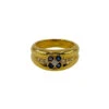 Bague En Or Jaune, Saphir Et Diamants