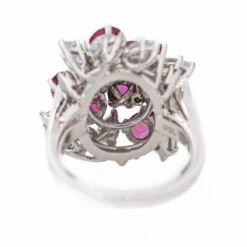 Bague Fleur Or Blanc Rubis -Castafiore Boutique bague fleur or blanc rubis 288435
