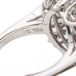 Bague Fleur Or Blanc Rubis -Castafiore Boutique bague fleur or blanc rubis 347234