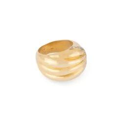 Bague Godronnée En Or Jaune Souligné D'une Ligne De Diamant -Castafiore Boutique bague godronnee en or jaune souligne dune ligne de diamant 699459
