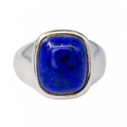 Bague HERMES En Or Blanc Et Lapis-lazuli