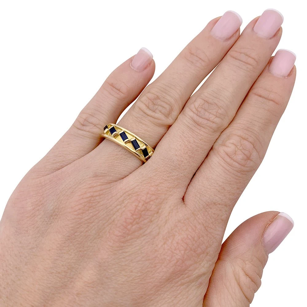 Miller Bague HERMÈS En Or Jaune Et Saphirs 2 Miller Bague HERMÈS En Or Jaune Et Saphirs – Image 2