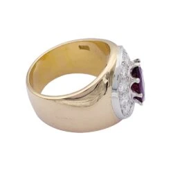 Miller Bague Jonc En Or Jaune, Or Blanc, Rubis Et Diamants -Castafiore Boutique bague jonc en or jaune or blanc rubis et diamants 203370