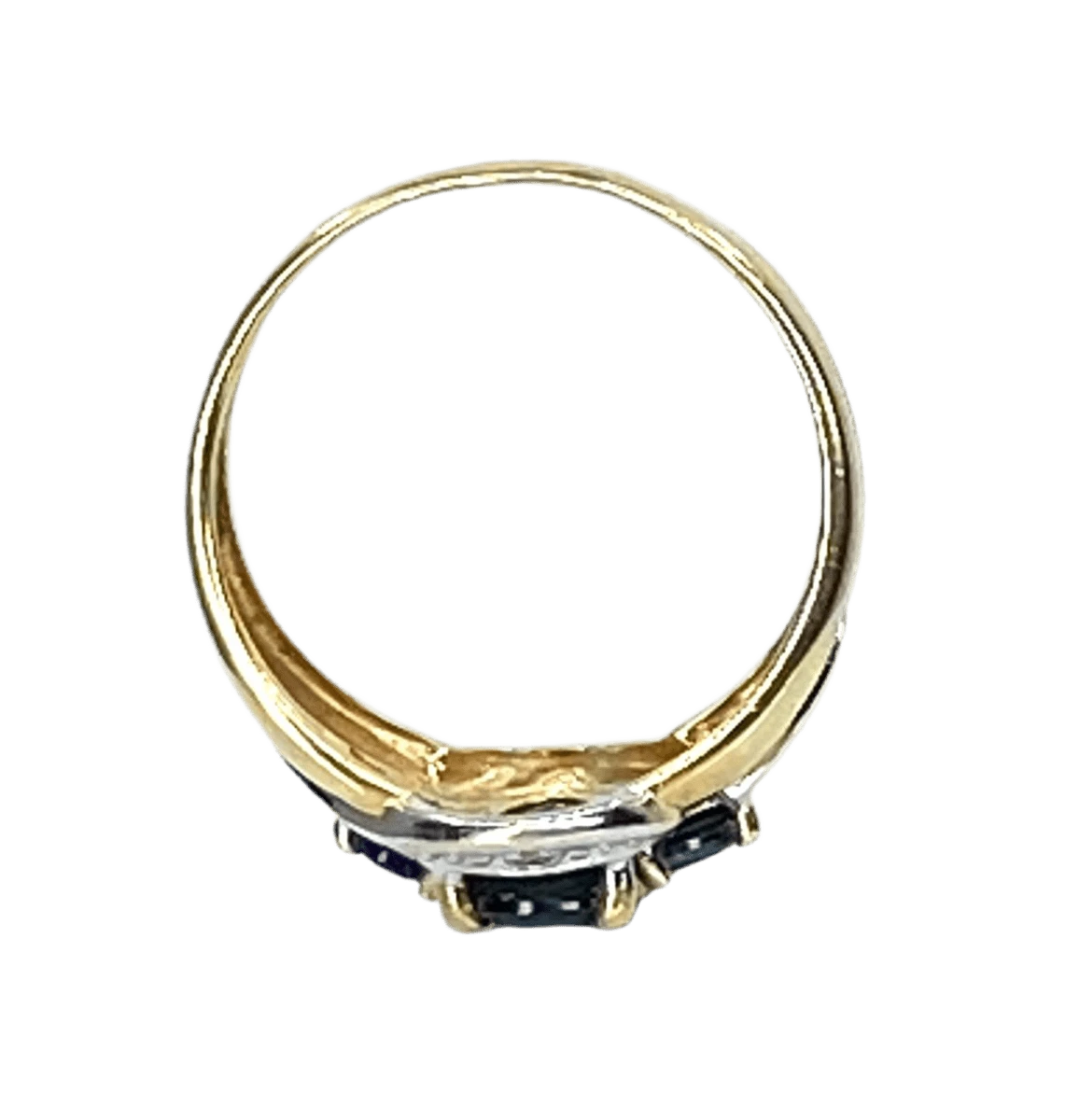 Bague Jonc En Or Jaune, Saphirs Et Diamants 5 Bague Jonc En Or Jaune, Saphirs Et Diamants – Image 5