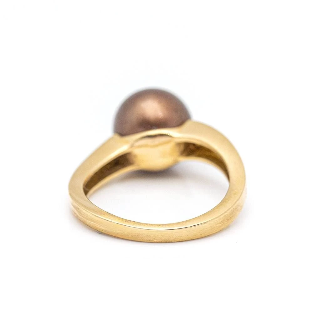 Bague LARGÉ En Or Rose, Perle Et Diamants 3 Bague LARGÉ En Or Rose, Perle Et Diamants – Image 3