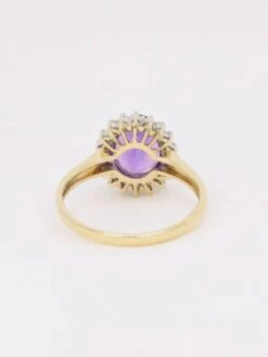 Bague Marguerite Améthyste Ovale Diamants -Castafiore Boutique bague marguerite amethyste ovale diamants 111541