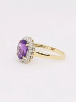 Bague Marguerite Améthyste Ovale Diamants -Castafiore Boutique bague marguerite amethyste ovale diamants 517508