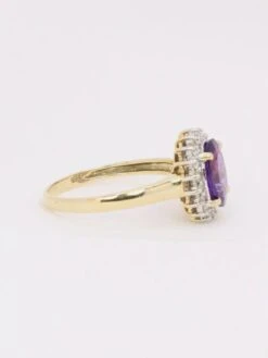 Bague Marguerite Améthyste Ovale Diamants -Castafiore Boutique bague marguerite amethyste ovale diamants 522454