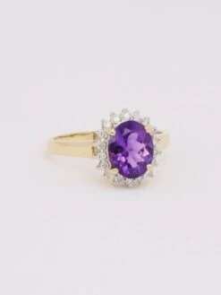 Bague Marguerite Améthyste Ovale Diamants -Castafiore Boutique bague marguerite amethyste ovale diamants 969168