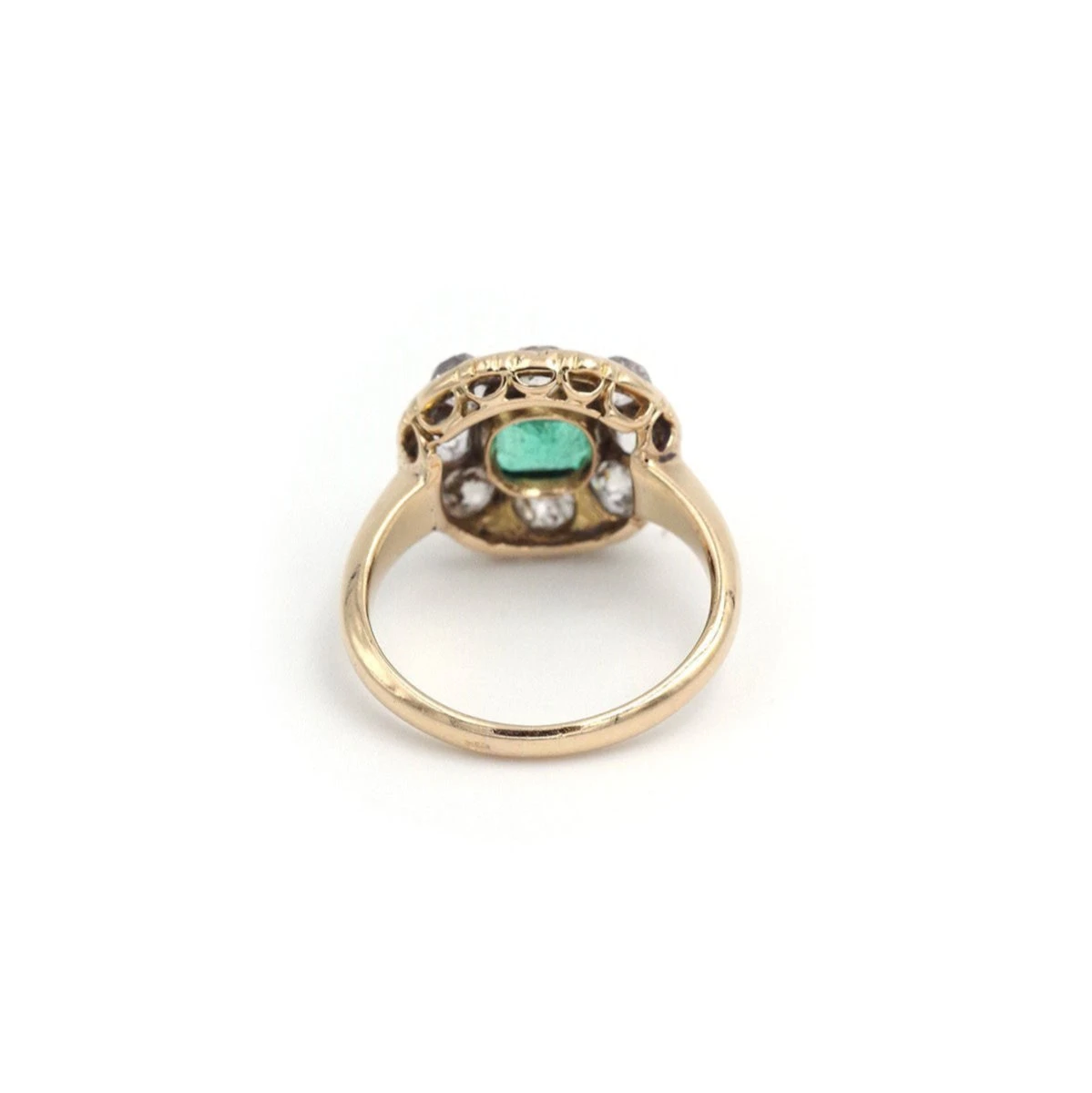 Bague Marguerite En Or Jaune, émeraude Et Diamants 3 Bague Marguerite En Or Jaune, émeraude Et Diamants – Image 3