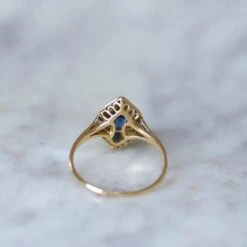 Bague Marquise En Or Jaune Et Blanc, Saphirs Et Diamants -Castafiore Boutique bague marquise en or jaune et blanc saphirs et diamants 468966