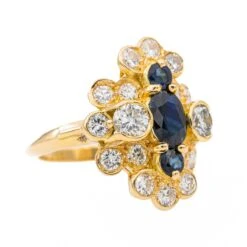 Bague Marquise En Or Jaune Et Saphir -Castafiore Boutique bague marquise en or jaune et saphir 690834