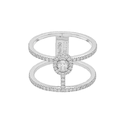 Miller Bague Bandeau MESSIKA "Glam'Azone" En Or Blanc Et Diamants