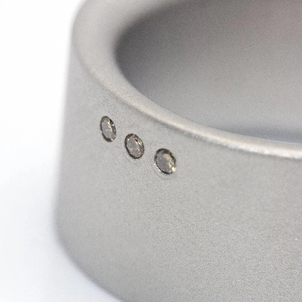 Bague Bandeau En Acier Et Diamants 3 Bague Bandeau En Acier Et Diamants – Image 3