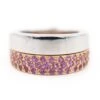 Bague O.J. PERRIN En Or Blanc Et Or Rose, Et Saphirs