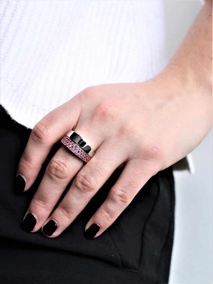 Bague O.J. PERRIN En Or Blanc Et Or Rose, Et Saphirs 7 Bague O.J. PERRIN En Or Blanc Et Or Rose, Et Saphirs – Image 7