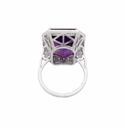 Miller Bague Solitaire En Or Blanc, Améthyste Et Diamants 9 Miller Bague Solitaire En Or Blanc, Améthyste Et Diamants -Castafiore Boutique bague or blanc diamants amethyste 358551