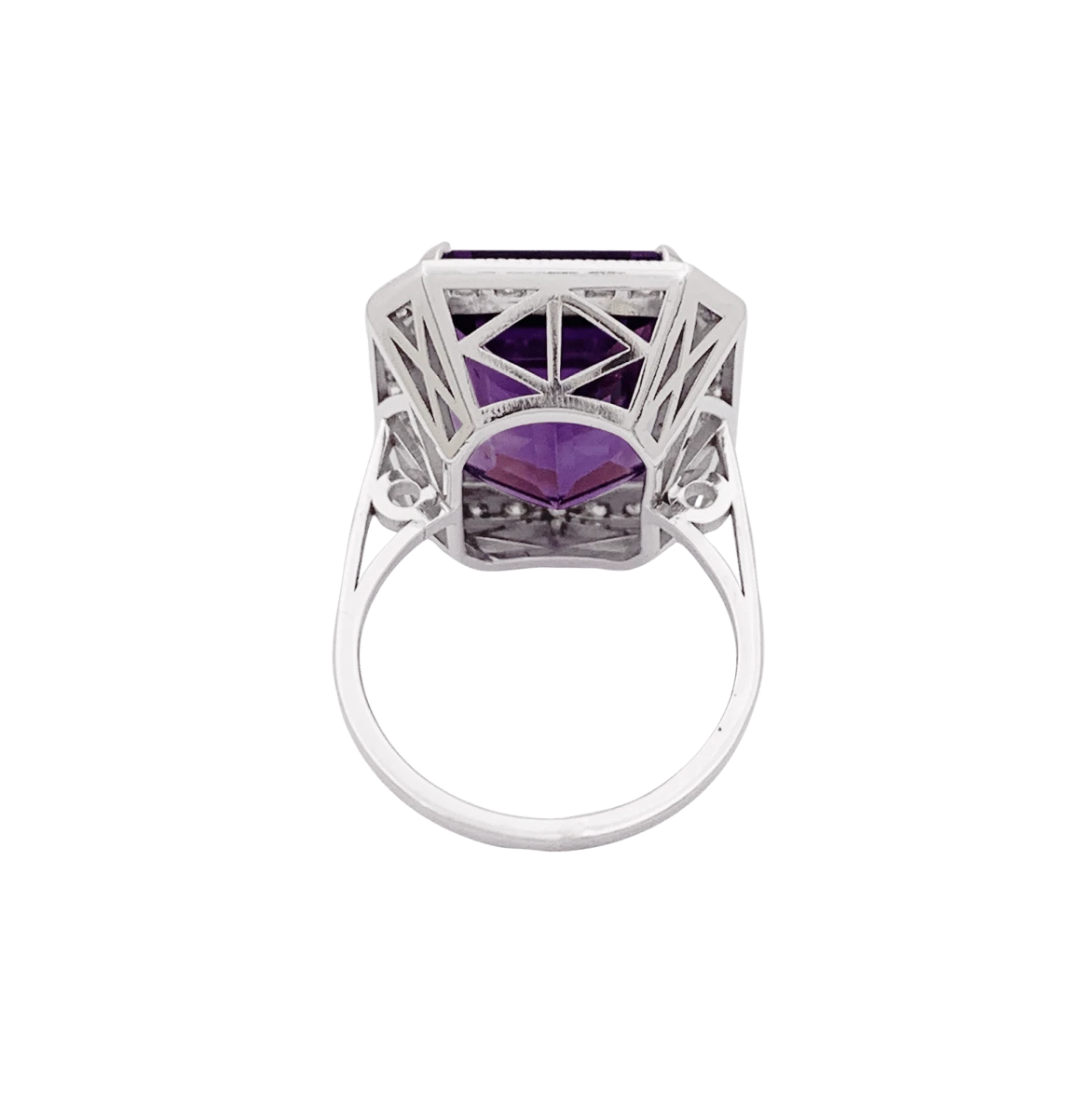 Miller Bague Solitaire En Or Blanc, Améthyste Et Diamants 4 Miller Bague Solitaire En Or Blanc, Améthyste Et Diamants – Image 4