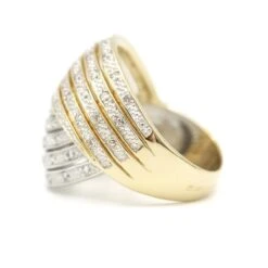 Bague Dome En Or Jaune Et Diamats -Castafiore Boutique bague or diamants 131521