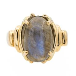 Bague En Or Jaune Et Labradorite