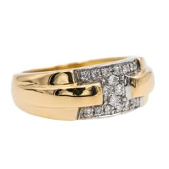 Bague Or Jaune, Or Blanc Et Diamant -Castafiore Boutique bague or jaune or blanc et diamant 825713