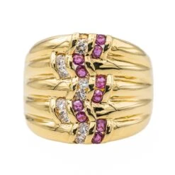 Bague Or Jaune Rubis