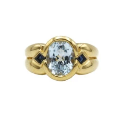 Bague - Or, Saphirs & Topaze