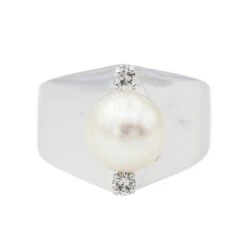 Bague Perle Or Blanc Perle