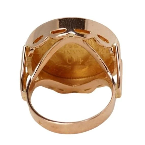 Bague Chevalière Pièce Napoléon III En Or Jaune 4 Bague Chevalière Pièce Napoléon III En Or Jaune – Image 4