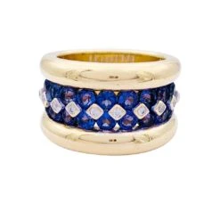Miller Bague Poiray Or Jaune, Saphirs, Diamants