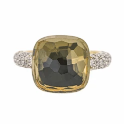 Bague POMELLATO "Nudo" En Or Rose, Prasiolite Et Diamants