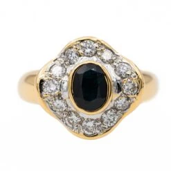 Bague Pompadour En Or Jaune Et Saphir