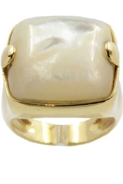 BAGUE STYLE CHEVALIÈRE NACRE