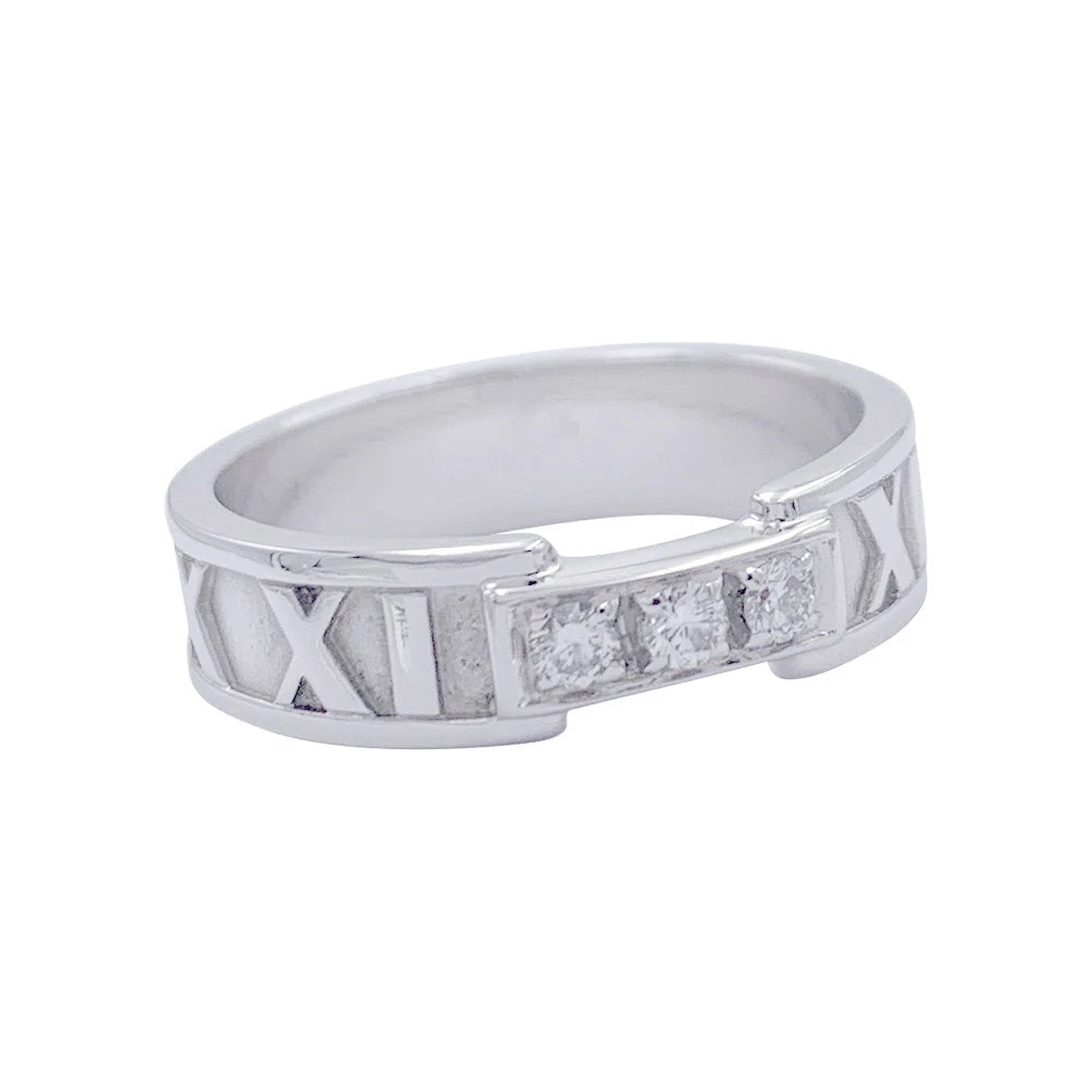 Miller Bague TIFFANY & CO. "Atlas", Or Blanc, Diamants 2 Miller Bague TIFFANY & CO. "Atlas", Or Blanc, Diamants – Image 2
