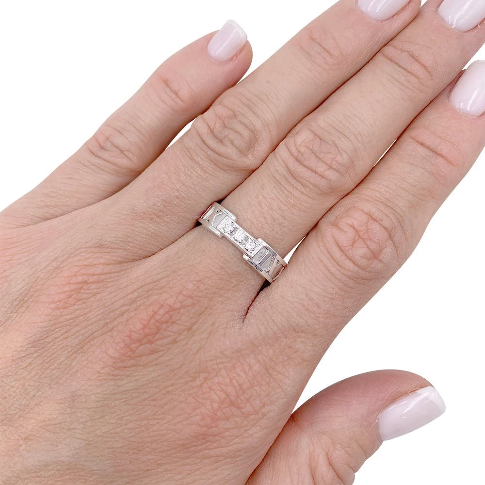 Miller Bague TIFFANY & CO. "Atlas", Or Blanc, Diamants 6 Miller Bague TIFFANY & CO. "Atlas", Or Blanc, Diamants – Image 6