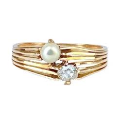 BagueToi & Moi En Or Jaune, Perle Et Diamant